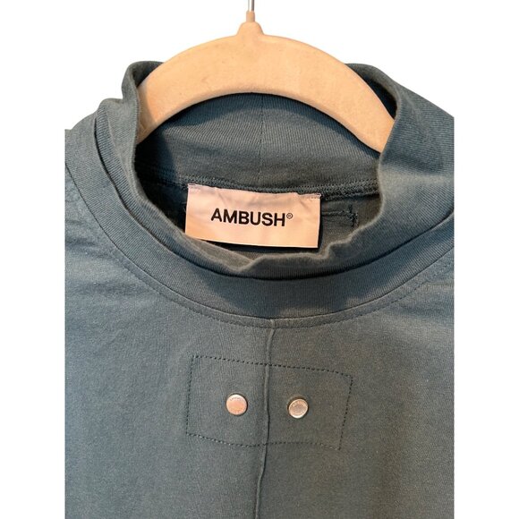 Ambush rivet T-shirt with mock neck size medium in blue - Picture 2 of 4